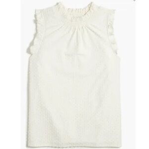 J. Crew Factory Cream Ruffle Sleeveless Blouse